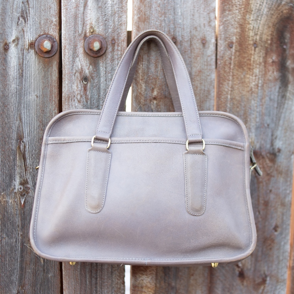 Vintage Coach Skinny Flight Bag - Rare Color Grey